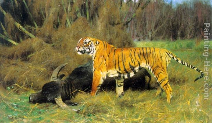 Wilhelm Kuhnert A Tiger with its Prey